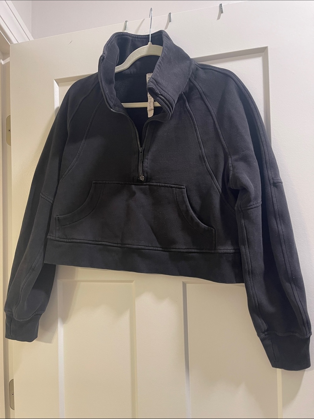 lululemon athletica Cropped Quarter-Zip Pullover Hoodie - Black